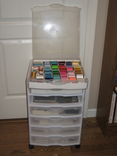 Storage for my sewing threads.